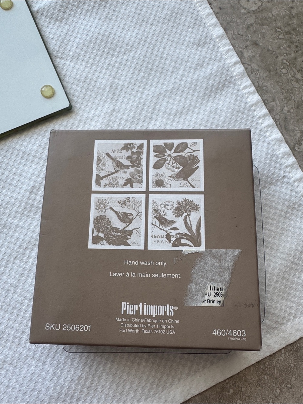 Set of 4 French themed glass bird coasters from Pier 1. - Picture 8 of 8